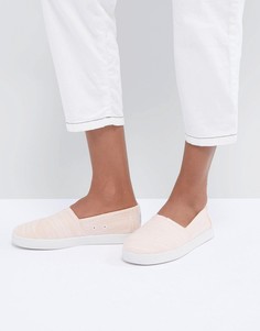 Хлопковые туфли-слипоны TOMS Avalon Bloom - Розовый