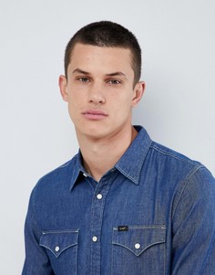 Джинсовая рубашка цвета индиго на пуговицах Lee Jeans - Синий