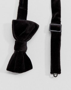 Черный бархатный галстук-бабочка Devils Advocate - Черный