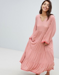 Пляжное платье макси с ярусной юбкой Anmol Maxi - Розовый