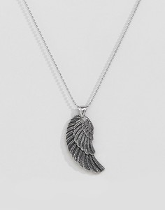 Серебристое ожерелье с дизайном в виде крыла Seven London - Серебряный
