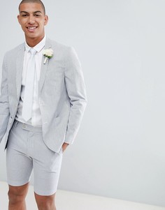 Белый приталенный блейзер в полоску River Island Wedding - Белый