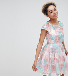 Короткое приталенное платье с цветами ASOS EDITION petite - Мульти