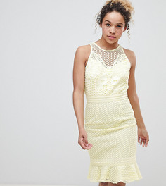 Платье лимонного цвета с кружевом Little Mistress Petite - Желтый