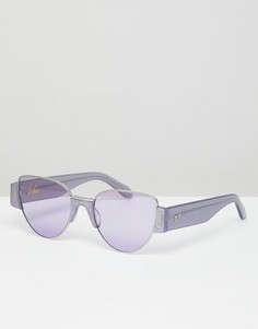 Сиреневые блестящие солнцезащитные очки кошачий глаз Vow London Dahlia - Фиолетовый
