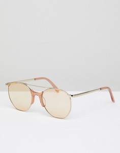 Золотистые солнцезащитные очки-авиаторы Vow London Raine - Золотой