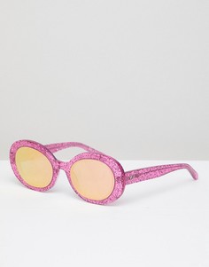 Розовые блестящие солнцезащитные очки Vow London Selena - Розовый