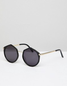 Черные солнцезащитные круглые оversize-очки Vow London Leah - Черный