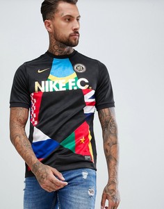 Черная футболка с принтом флага Nike FC 886872-014 - Черный