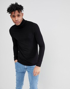 Облегающий лонгслив-водолазка ASOS DESIGN - Черный