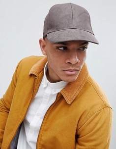 Серая кепка из искусственной замши New Look - Серый