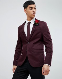 Бордовый облегающий блейзер River Island Wedding - Красный