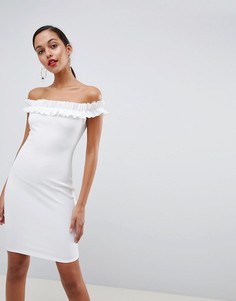 Белое облегающее платье с широким вырезом Outrageous Fortune - Белый