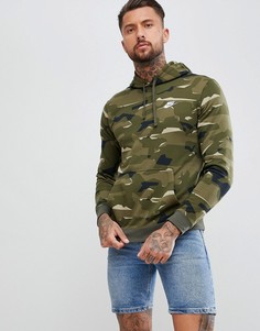 Худи зеленого цвета с камуфляжным принтом Nike AQ0598-325 - Зеленый