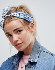 Атласная бандана с мозаичным принтом ASOS DESIGN - Синий