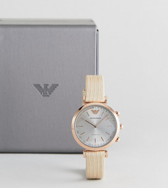 Гибридные смарт-часы с телесным кожаным ремешком Emporio Armani Connected ART3020 - Бежевый