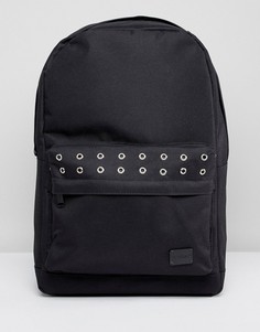Черный рюкзак с карманом и люверсами Spiral - Черный