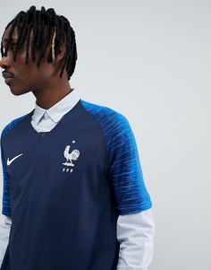 Темно-синяя футболка Nike Football France Home Vapor Match 893874-451 - Темно-синий