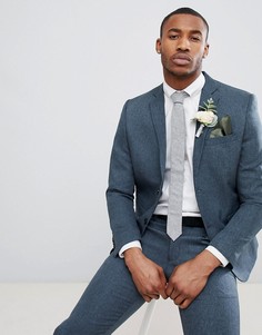 Темно-синий зауженный пиджак boohooMAN Wedding - Темно-синий