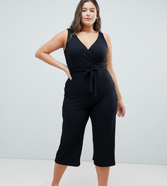 Комбинезон в рубчик с запахом New Look Curve - Желтый