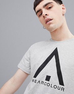 Серая меланжевая футболка с логотипом Wear Colour - Серый
