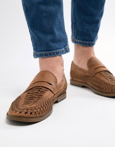 Светло-коричневые плетеные лоферы из искусственной кожи New Look - Рыжий