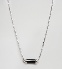 Серебряное ожерелье с черной подвеской DesignB эксклюзивно для ASOS - Серебряный