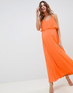 Плиссированное платье макси с кроп-топом ASOS DESIGN Maternity - Оранжевый