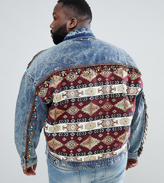 Джинсовая оверсайз-куртка с принтом ASOS DESIGN Plus - Синий