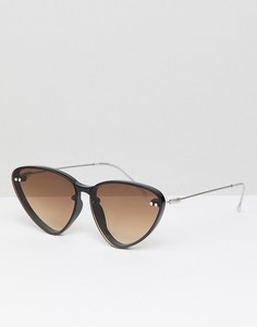 Черные солнцезащитные очки кошачий глаз с коричневыми стеклами Spitfire - Черный