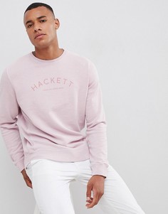 Розовый свитшот с круглым вырезом и логотипом Hackett Mr. Classic - Розовый