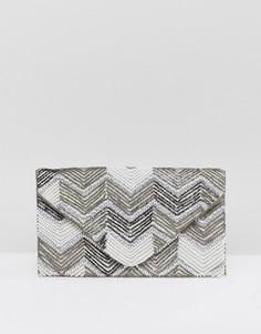 Клатч с отделкой бисером New Look - Кремовый