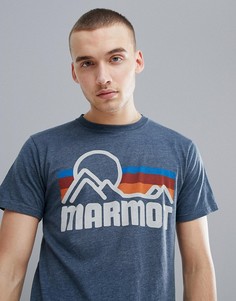 Темно-синяя футболка с винтажным логотипом на груди Marmot Coastal - Темно-синий