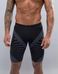 Шорты для плавания с шевронным принтом и разрезами Speedo Jammer - Черный