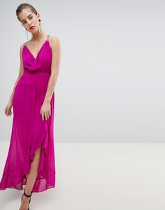 Платье с запахом и цепочками на бретелях Morgan - Розовый