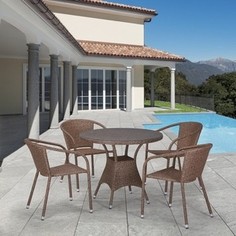 Комплект мебели из искусственного ротанга Afina garden T197AT/Y137C-W56 light brown (4+1)