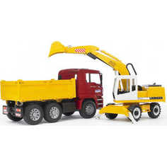 Самосвал Bruder MAN с колёсным экскаватором Liebherr 02-751