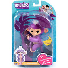 FINGERLINGS Интерактивная обезьянка МИА (фиолетовая), 12см (3704A)
