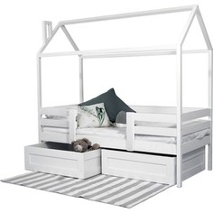 Кровать-домик с 2 ограничителями RooRoom кд-22 160x70 белый