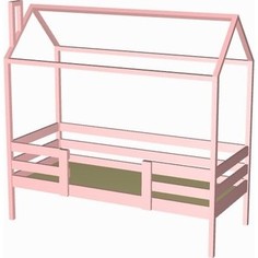 Кровать-домик с 2 ограничителями RooRoom кд-22Р 160x70 розовый
