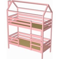 Двухярусная кровать-домик RooRoom кд-77Р 160x70 розовый