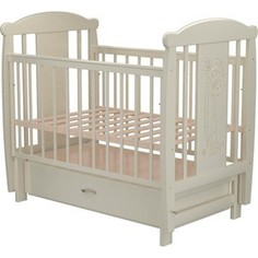 Кроватка Valle Giraffe 04 маятник поперечный с ящиком слоновая кость