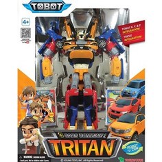 Трансформер Tobot Tritan собирается из 3-х машинок с наклейками и карточками (301006)