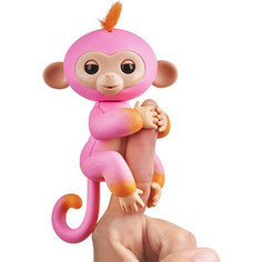 FINGERLINGS Интерактивная обезьянка САММЕР (розовая с оранжевым), 12 см (3725)