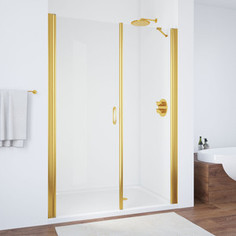 Душевая дверь в нишу Vegas Glass EP-F-2 0180 09 01 L левая, профиль золото, стекло прозрачное