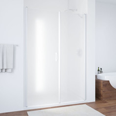 Душевая дверь в нишу Vegas Glass EP-F-2 0120 01 10 L левая, профиль белый, стекло сатин