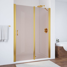Душевая дверь в нишу Vegas Glass EP-F-1 0125 09 05 R правая, профиль золото, стекло бронза