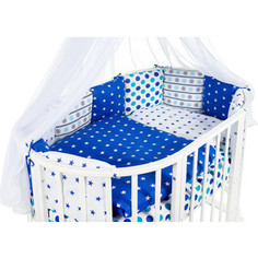 Комплект в овальную кроватку Sweet Baby Marino Blu (синий/бирюзовый), 8 предметов
