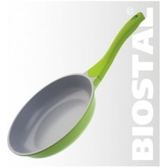 Сковорода d 24 см Biostal (Bio-FP-24 салат/серый)
