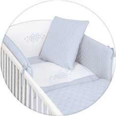 Комплект в кроватку Ceba Baby 5 предмета Caro blue вышивка W-809-079-160